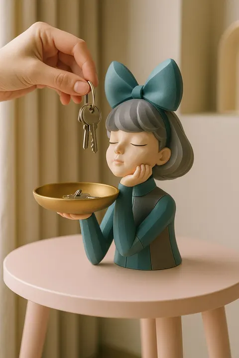 Girl With Tray — 3D printed desk organizer