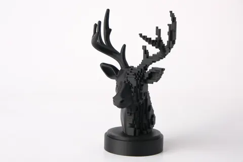 Glitch Deer Totem — 3D printed animal figurine