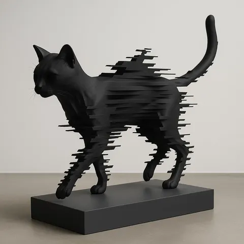 Glitchy Cat — 3D printed cat figurine