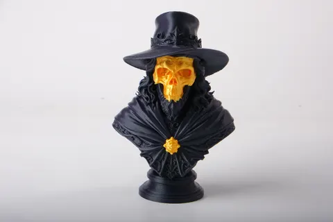 Golden Skull Gentleman Bus — 3D printed gothic figurine