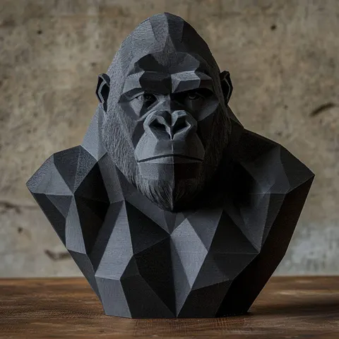 Gorilla Lowpoly — 3D printed animal figurine
