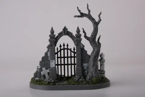 Gothic Cemetery Gate — 3D printed gothic figurine