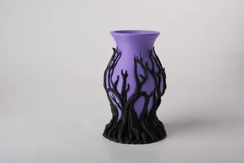 Gothic Halloween Vase with Haunted Tree Design — 3D printed seasonal vase
