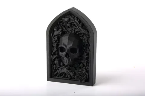 Gothic Skull Garden Book Nook — 3D printed gothic figurine
