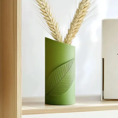 Green Leaf — 3D printed botanical vase