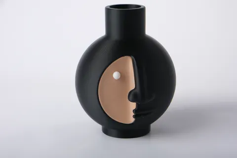 Half-Moon Face Vase — 3D printed figural vase