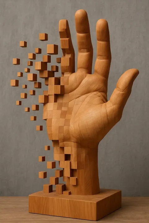 Hand Cube — 3D printed face sculpture