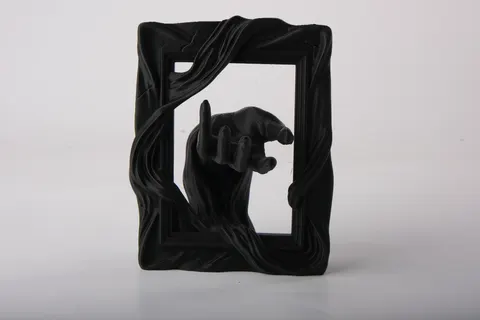 Hand in Dark Frame — 3D printed wall decor piece