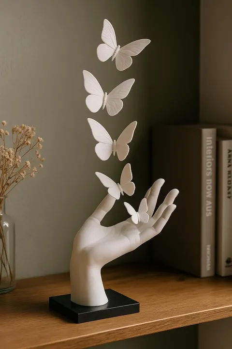 Hand With Butterflies — 3D printed face sculpture