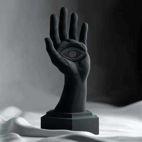 Hand With Eye — 3D printed face sculpture