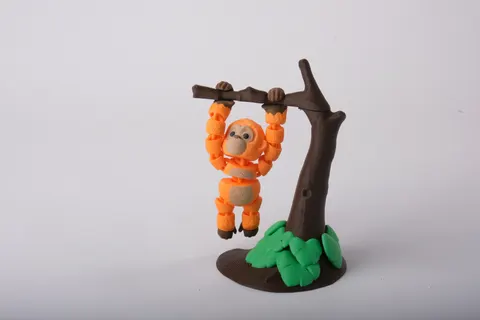 Hanging Orangutan Tree Branch Flexi Toy — 3D printed flexi animal