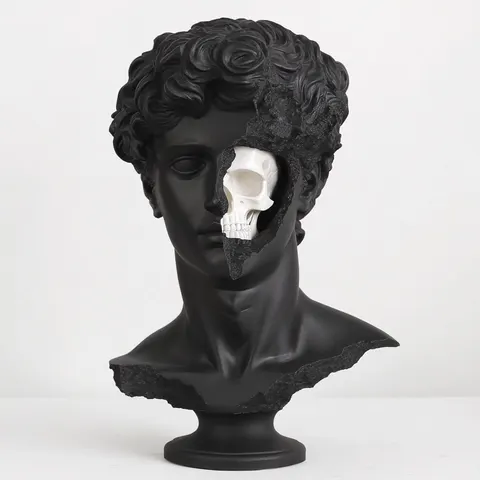 Head And Skull — 3D printed gothic figurine
