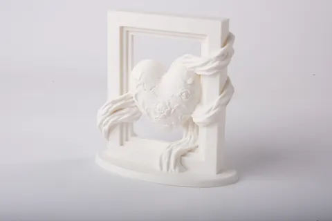 Heart in Frame Sculpture Romantic Decor — 3D printed wall decor piece