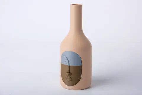Horizon Face Bottle Vase — 3D printed figural vase