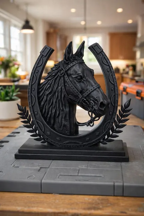 Horse With Horseshoe — 3D printed animal figurine