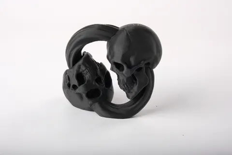 Intricate Skull Loop Sculpture — 3D printed gothic figurine
