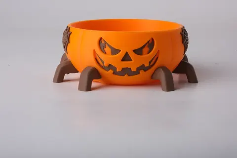 Jack-O’-Lantern Spider Candy Bowl — 3D printed lamp