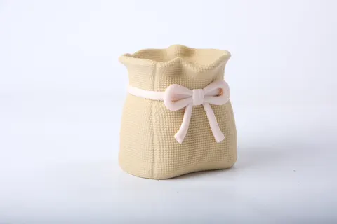 Jute Fabric Bag Vase — 3D printed figural vase