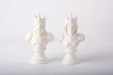 King and Queen Bust Set Royal Chess Inspired Sculptures — 3D printed bust sculpture