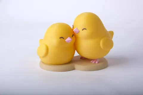 Kissing Chicks Easter Figurine — 3D printed animal figurine