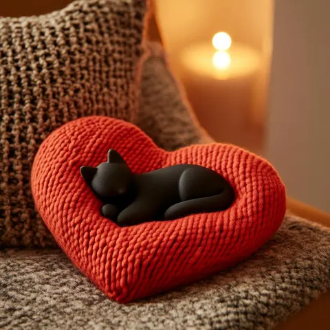 Kitten On Pillow — 3D printed cat figurine