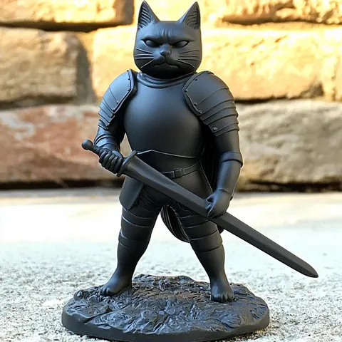 Knight Cat — 3D printed cat figurine