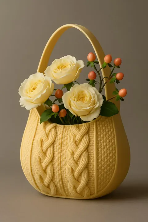 Knitted Basket 1 — 3D printed minimalist organizer