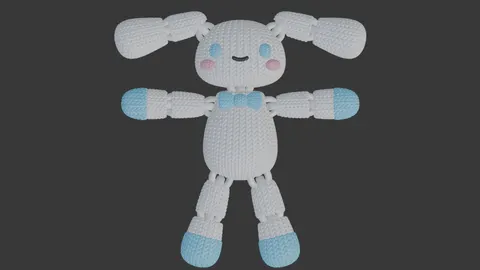 Knitted Bunny — 3D printed animal figurine