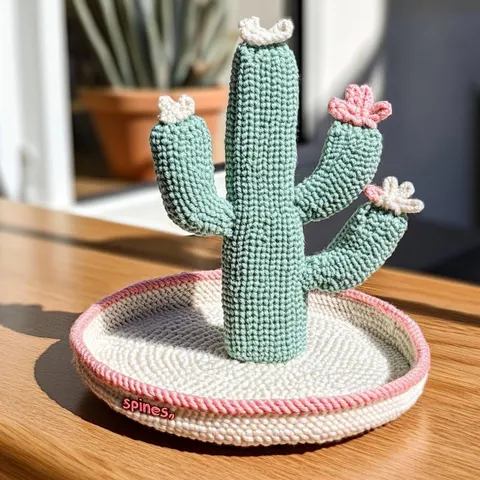 Knitted Cactus — 3D printed botanical sculpture