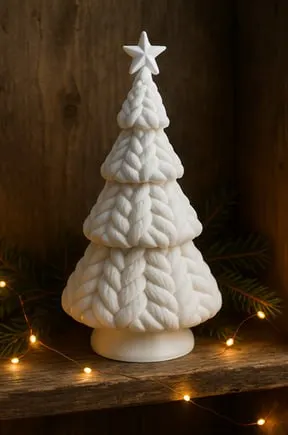 Knitted Christmas Tree — 3D printed botanical sculpture