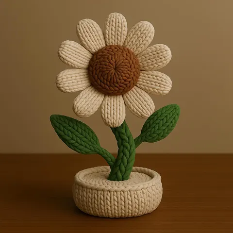 Knitted Flower 3 — 3D printed botanical sculpture