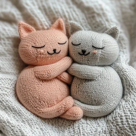 Knitted Kittens Cuddle — 3D printed flexi animal