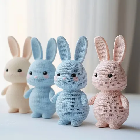 Knitted Rabbit — 3D printed animal figurine
