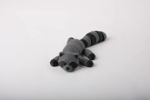 Knitted Raccoon Flexi Toy — 3D printed flexi animal