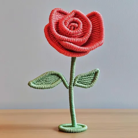 Knitted Rose — 3D printed botanical sculpture