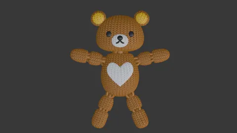 Knitted Teddy Bear — 3D printed animal figurine