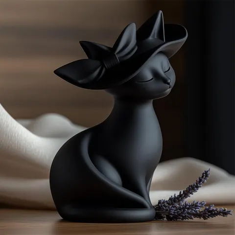 Lady Cat In Hat — 3D printed cat figurine
