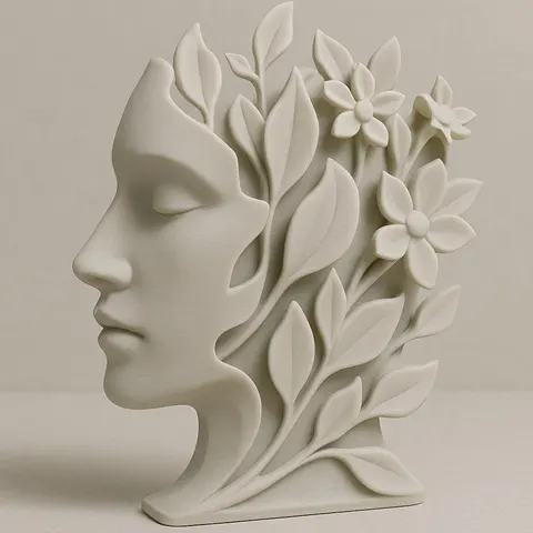 Lady Thinks In Flowers — 3D printed botanical sculpture