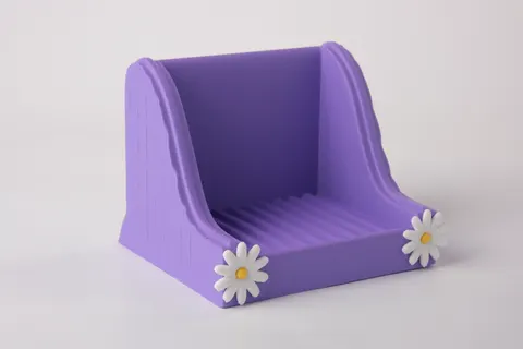 Lavender Daisy Soap & Sponge Holder — 3D printed botanical tray