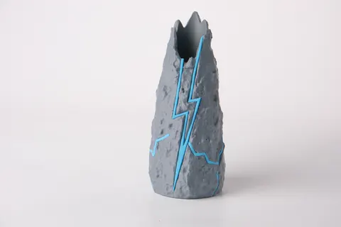 Lightning Rock Vase — 3D printed geometric vase