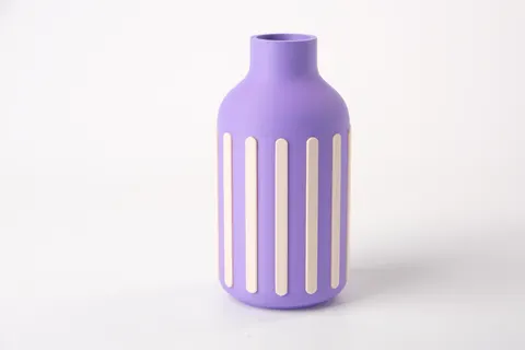 Lilac Stripe Vase — 3D printed geometric vase