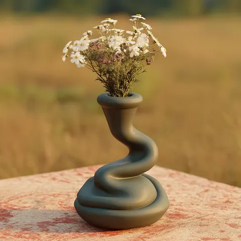 Liquid Pipe — 3D printed geometric vase