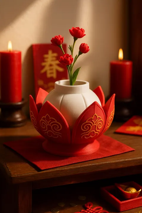 Lotus Vase — 3D printed botanical vase