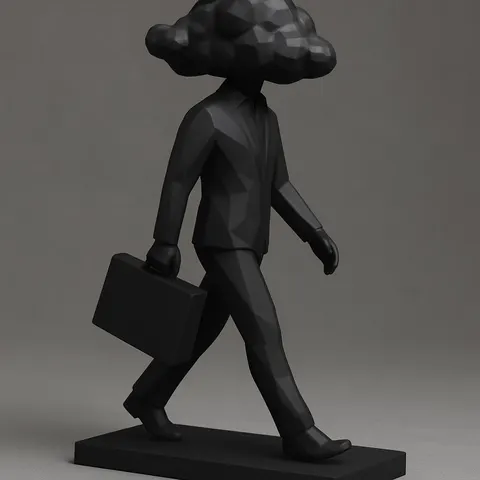 Low Poly Cloud — 3D printed botanical sculpture