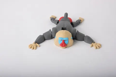 Mandrill Flexi Toy Articulated Monkey Collectible — 3D printed flexi animal