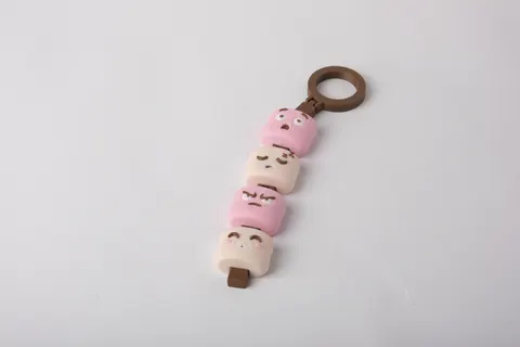 Marshmallow Face Keychain — 3D printed fidget toy