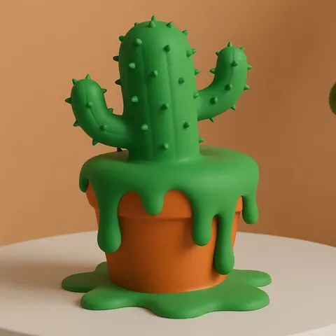 Melted Cactus — 3D printed botanical sculpture