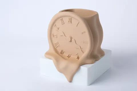 Melting Clock Vase — 3D printed figural vase
