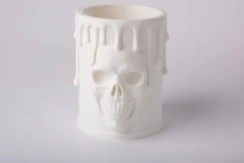 Melting Skull Pen Holder — 3D printed desk organizer