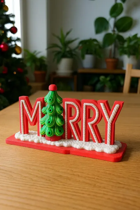 Merry With Tree — 3D printed seasonal flexi toy